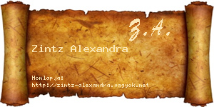 Zintz Alexandra névjegykártya